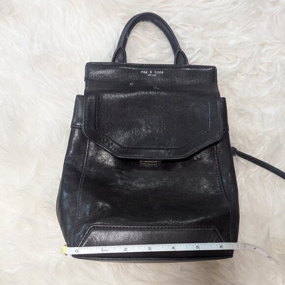 rag & bone Mini Pilot Backpack | Black Italian Lamb Leather - Picture 2 of 11